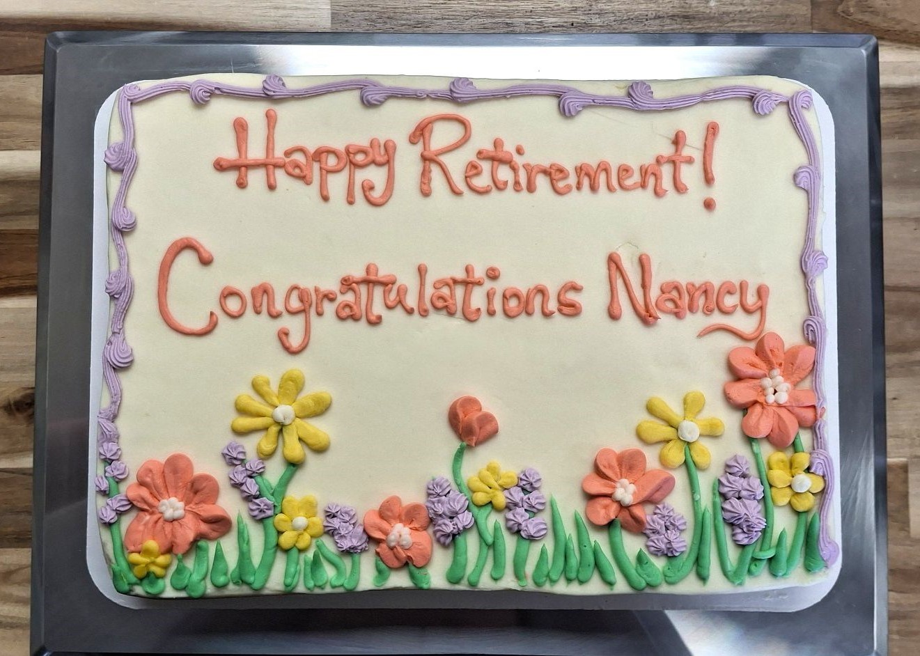 Gluten Free Vanilla Retirement Sheet Cake